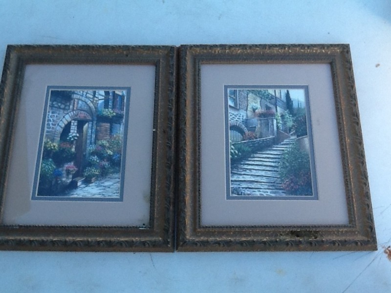 lot 8409 image: Two small framed and matted Decore pictures
