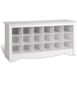 lot 51904 image: PREPAC White Shoe Storage Cubbie Bench