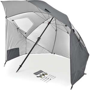 lot 51905 image: Sport-Brella Premiere XL UPF 50 Umbrella Shelter for Sun and Rain Protection (9-Foot Gray)