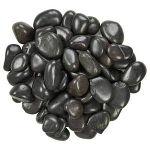 lot 51909 image: MSI Black Polished 0.5 cu. ft . 3 cm to 5 cm Pebbles. 40 lb. Bag