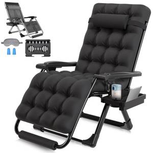 lot 51952 image: ZENPETIO Oversized Zero Gravity Chairs 29In XL Support 500LBS, Heavy Duty Adjustable Zero Gravity Lawn Chair with Removable Cushion, Ergonomic Design for Lie Down & Sit & Sleep, Lounge Chair - Retail $100.23