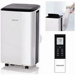 lot 51889 image: Honeywell refurbished 8,000 BTU compact portable air conditioner, dehumidifier, and fan white and black
