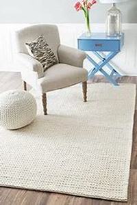 lot 51938 image: nuLOOM 8x10 Penelope Wool Braided Handmade Area Rug, Off White, Solid Rustic Farmhouse Style, For Bedroom, Living Room, Hallway, Entryway