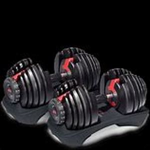 lot 51943 image: Adjustable Dumbbell Set, 22 lbs, Steel and Plastic, Strength Training, Home Gym Exercise Equipment