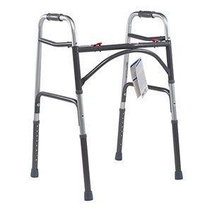 lot 1027 image: Dynarex 10165 Heavy Duty Bariatric Walker, Adjustable Height up to 39, 500 Pound Weight Capacity, Silver