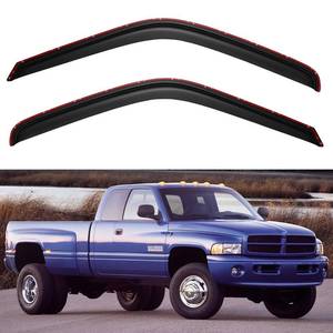 lot 1033 image: YQAUTEC Window Rain Guards for 1994 1995 1996 1997 1998 1999 2000 2001 Dodge Ram 1500, Window Vent Visors Shades Wind Deflectors for 94-02 Ram 2500 3500 in-Channel