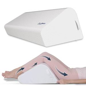 lot 1037 image: Zen Bloks Leg Elevation Pillow Foam Wedge - Ergonomic Lower Back Pain Relief - Knee Bed Pillow for Leg Pain - Post Workout Recovery, Circulation, Firm Support, Plush Removable Cover (Medium 10)
