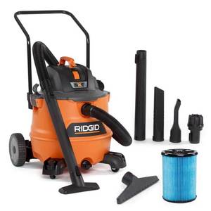 lot 1050 image: 16 Gallon 6.5 Peak HP NXT Shop Vac Wet Dry Vacuum with Cart, Fine Dust Filter, Locking Hose and Accessories