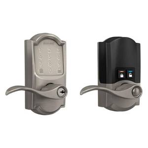 lot 1061 image: Schlage Encode Satin Nickel Metal WiFi Deadbolt with Accent Lever