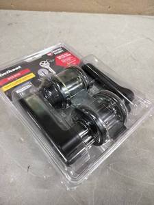 lot 1068 image: Kwikset Keyed Entry Door Handles With A Dead Bolt Lock In Matte Black)