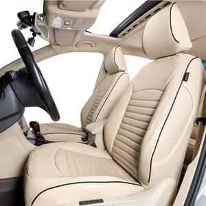 lot 1077 image: EKR Custom Fit Accord Car Seat Covers for Select Honda Accord 2010 2011 2012(Not for EX-L,LX-S) - Leather (Beige)
