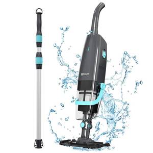 lot 1085 image: PoolMr Cordless Handheld Pool Vacuum, Rechargeable Pool Cleaner with Powerful Suction for Above Ground Pools, Spas, Hot Tubs, 60 Mins Runtime, Perfect for Cleaning Leaves, Dirt and Sand & Silt, Black. (Missing Extending Pole)