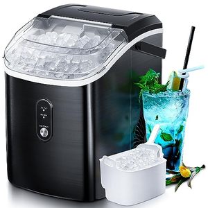 lot 3289 image: Nugget Countertop Ice Maker with Soft Chewable Pellet Ice, Pebble Portable Ice Machine, 34lbs Per Day, Self-Cleaning, Sonic Ice, One-Click Operation, for Kitchen,Office Stainless Steel Black (Scratches)