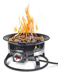 lot 3295 image: Outland Living Portable Propane Fire Pit, 19-inch, 58,000 BTU Smokeless Gas Firebowl  Perfect for Camping, Patio, Backyard, Tailgating, Deck, RV Black 823 Standard