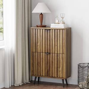 lot 3296 image: Shoe Storage Cabinet, Fluted Shoe Cabinet Storage for Entryway, Hidden Shoe Cabinet with Metal Legs,Shoe Organizer Cabinet with Flip Doors, Slim Entryway Shoe Storage Cabinet for Heels, Slippers