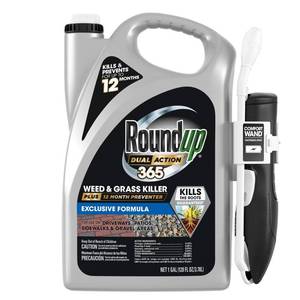 lot 3306 image: Roundup Dual Action 365 Weed & Grass Killer Plus 12 Month Preventer with Comfort Wand, Kills & Prevents for up to 1 Year, 1 gal.