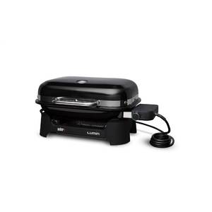 lot 3313 image: Weber Lumin Compact Outdoor Electric Barbecue Grill, Black - Great Small Spaces such as Patios, Balconies, and Decks, Portable and Convenient