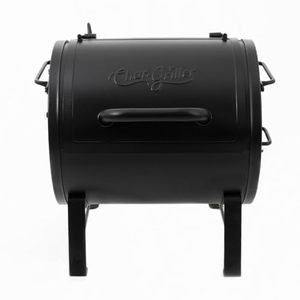 lot 3314 image: Char-Griller� Portable Charcoal Grill and Side Fire Box Attachment for Texas-Style Offset Smoking Methods with 250 Cooking Square Inches in Black, Model E82424