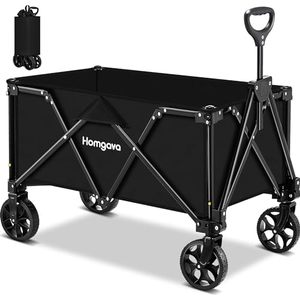 lot 3315 image: Homgava Collapsible Folding Wagon Cart, Large Capacity Camping Wagon, All Terrain Foldable Wagon, Heavy Duty Utility Wagon Cart for Grocery Outdoor Beach Gardening Shopping Fishing Black
