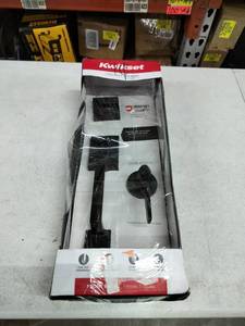 lot 3328 image: Kwikset Amador X Hollis Matte Black Door Handleset