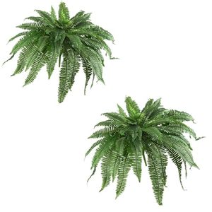 lot 5432 image: Nearly Natural 48IN Artificial Boston Fern Large Hanging Plant, Set of 2 Artificial Ferns that Look Real for Home D�cor