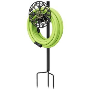 lot 5434 image: GOFORWILD Garden Hose Holder, Decorative Hose Butler Sturdy Water Hose Rack, Durable Wall Hose Hanger, Holds 125-Feet of 58-Inch Hose, Hose Reel, Made of Stainless Cast Aluminum, 7008