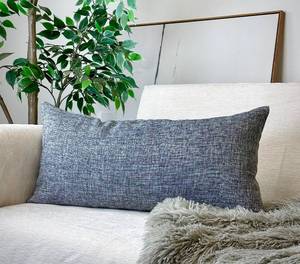 lot 5437 image: Aiking Home Woven Fine Faux Linen Throw Pillow Cover, Size 14x26, Gray