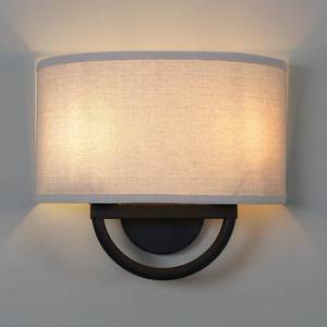 lot 5446 image: Yosoan Linen Wall Sconce Indoor Night Light Fixture, 2-Light Dual Vintage Industrial Hardwired Semicircle Textile Lamp Shade for Bedroom Living Room Corridor Study Hallway Gallery (Linen)