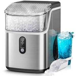 lot 5476 image: Kismile Nugget Ice Makers Countertop,Pebble Ice Maker Machine with Chewable Ice, 35lbsDay,One-Click Operation,Self-Cleaning Countertop Ice Machine,Pellet Ice Maker Countertop for HomeKitchenOffice - Retail $209.99