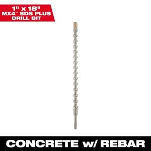 lot 6487 image: 1 in. x 18 in. 4-Cutter SDS-PLUS Carbide Drill Bit