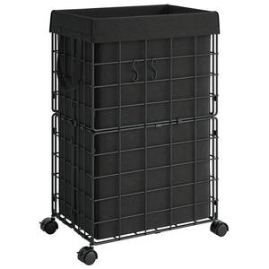 lot 7315 image: ELYKEN Laundry Hamper with Wheels, Durable Metal Wire Frame with Removable 70L18.8Gal Capacity Inner Bag, Rolling Laundry Basket with Washable Liner Bag for Bathroom, Black
