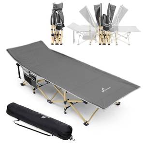 lot 9523 image: Sportneer Camping Cot, Cot Sleeping Cot 2 Side Pockets Camping Cots for Adults Portable Folding Kids Cots for Sleeping Extra Wide with Carry Bag Camping Beach BBQ Hiking Office