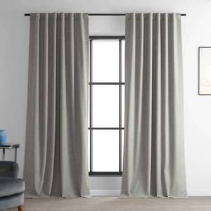 lot 9541 image: Exclusive Fabrics Performance Linen Hotel Blackout Curtain (1 Panel) 50 X 108 - Dark Greige