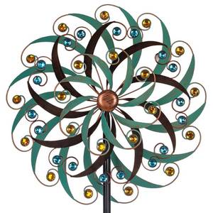 lot 9545 image: VEWOGARDEN 20 Dia Large Wind Spinner, Outdoor Metal Windmill Spinner - Yard Art Spinner Wind Catchers Sculpture for Patio, Lawn & Garden Decor - Retail $78.06