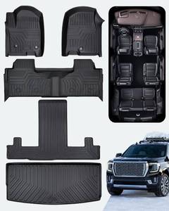 lot 9546 image: Liner Master� Floor Mats 3 Row Cargo & Liner Set for Chevrolet Tahoe for GMC Yukon 2024 2023 2022 2021 Only Custom Fit with 2nd Row Bucket Seats All Weather TPE Floor Liners Heavy Duty Accessories - Retail $208.06