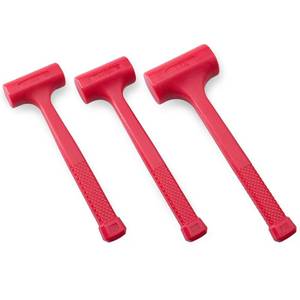 lot 9548 image: Premium Dead Blow Hammer and Unicast Mallet Set - Include 16-oz (1 lb), 32-oz (2 lb) and 48-oz (3 lb), Neon Red Color  Rebound and Spark Resistant Hammers, Non-Marring and Non-Sparking Design