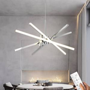lot 9551 image: Modern Sputnik Chandelier Ceiling 82W LED Black Pendant Light Embedded Mount Chandeliers Dining Room Light Fixtures Over Table Dimmable with Remote Control for Living Room Kitchen Bedroom 31.5 inches - Retail $136.1