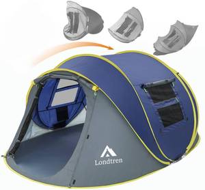 lot 9552 image: Pop Up Tent Pop Up Tents for Camping 4 Person Waterproof Tent Popup Tent Easy Up Camping Tents Instant Pop Up Tent Pop Up Camping Tent Four Person Tent Pop Up Tent Pop-Up Tent Big Blue - Retail $91.35