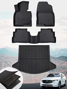 lot 9555 image: COTAZA 4PCs for Mazda CX5 CX-5 2024 2023 2022 2021 2020 2019 2018 2017 Floor Mats & Cargo Liner, All Weather Protection for CX5 CX-5 Floor Mats, for Mazda CX5 CX-5 Accessories 2024 2023 - Retail $132.26