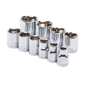 lot 9580 image: Husky Socket Set 10 Piece 38 Inch Drive 6 Point Standard SAE Tool Chrome Finish
