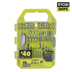 lot 9581 image: RYOBI 40 PC Drill & Impact Set (A98401)