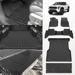 lot 9610 image: TripleAliners Floor Mats&Truck Bed Mat&Tailgate Mat Full Set All Weather Liners Compatible with 2024 Toyota Tacoma Double Cab with 5FT Bed TPE Carpets Liner Custom Fit(Floor MatsBed MatTailgate Mat)