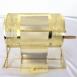 lot 9612 image: Yuanhe Deluxe Brass Plated Raffle Drawing Ticket Drum Spinning Lottery (Small Size,Holds 2500 Tickets)