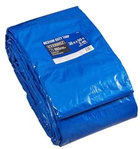 lot 1006 image: Everbilt Medium Duty Tarp 30 Ft. X 50 Ft. Blue Tear-water Resistant