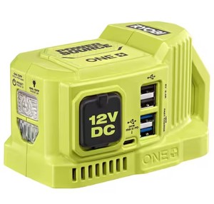 lot 2241 image: Ryobi One 18Volt 120 Watt Push Start Power Source With 12 Volt Outlet. (Tool Only)