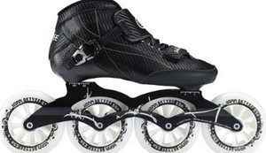 lot 3309 image: SKTYEE Professional Inline Skates for Women and Men, High Performance Roller Skates Adult, Comfortable breathabl Speed Racing Skates with Washable Lining, Beginner, Black 42  MEN8.5WOMEN9.5