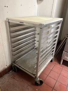 lot 2037002 image: 10 Slot Industrial Sheet Pan Rack on Casters