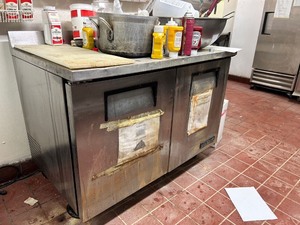 lot 2037035 image: True Side By Side Stainless Steel Restaurant RefrigeratorPrep Table