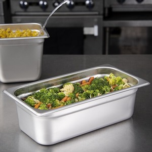 lot 2037083 image: Carlisle 607134 DuraPan 13 Size 4 Deep Anti-Jam Stainless Steel Steam Table  Hotel Pan - 24 Gauge