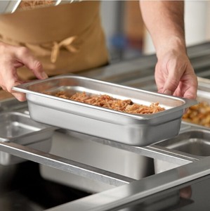 lot 2037096 image: Choice 13 Size 2 12 Deep Anti-Jam Stainless Steel Steam Table  Hotel Pan - 24 Gauge 2.5 Deep